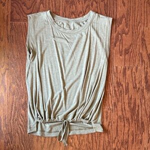 Casual Sleeveless Top in Olive Green